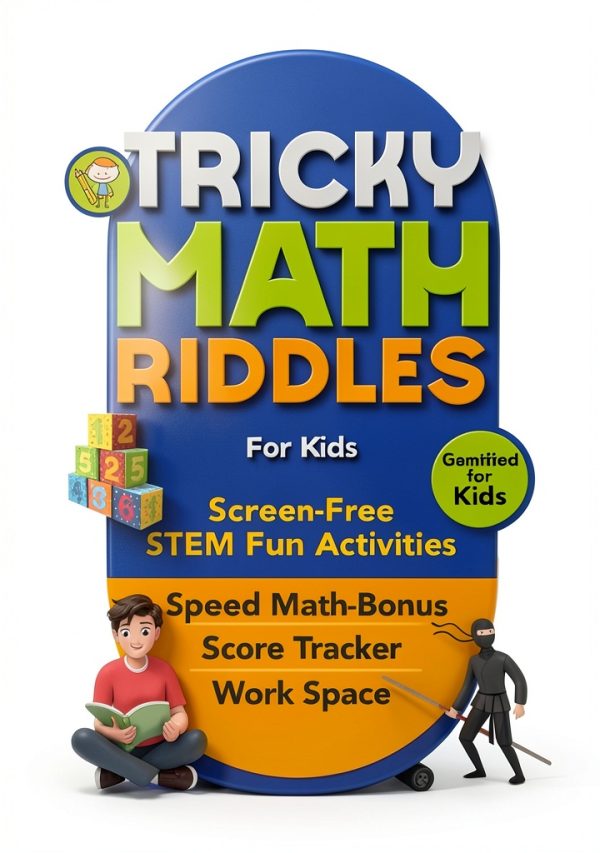 Children's Math Book by EduFun Press Fun Puzzles for Ages 8 to 12-0