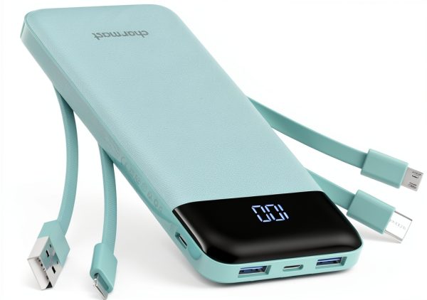 Portable Power Bank Utopia W1148 Slim 10000mAh Qing Built‑In Cables-0