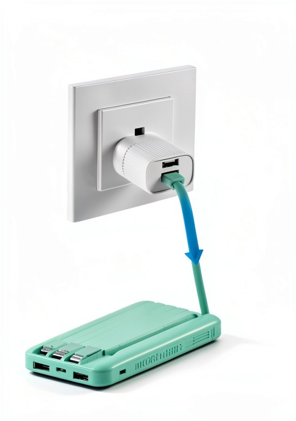 Portable Power Bank Utopia W1148 Slim 10000mAh Qing Built‑In Cables-5