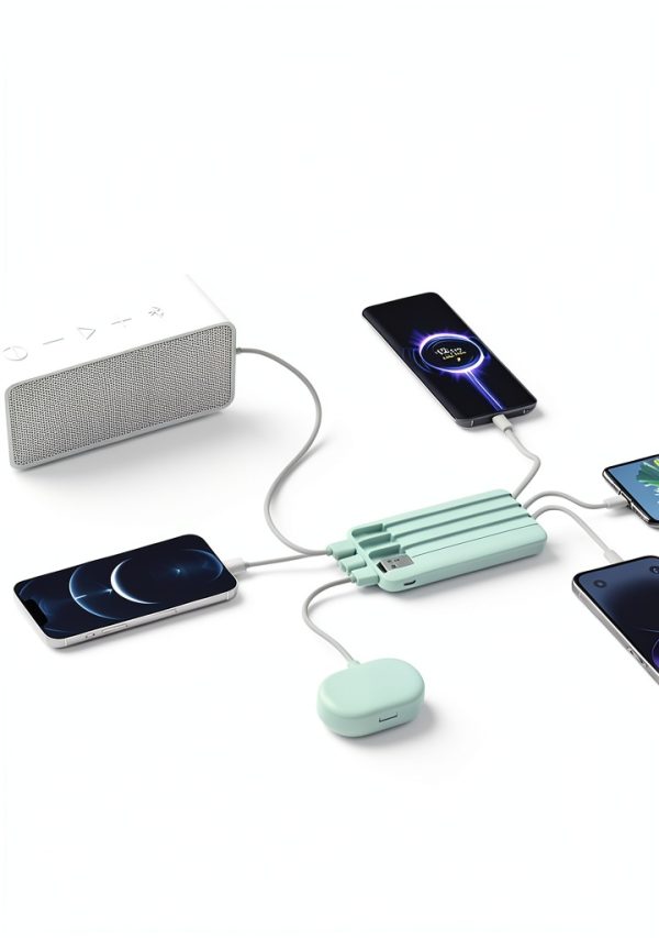 Portable Power Bank Utopia W1148 Slim 10000mAh Qing Built‑In Cables-3