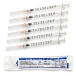 50Pack 1ml Syringe Pack Luer-Lock with Needles and Caps for Pet, Lab Measurement-0
