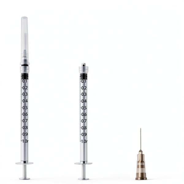 50Pack 1ml Syringe Pack Luer-Lock with Needles and Caps for Pet, Lab Measurement-1