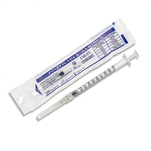 50Pack 1ml Syringe Pack Luer-Lock with Needles and Caps for Pet, Lab Measurement-2